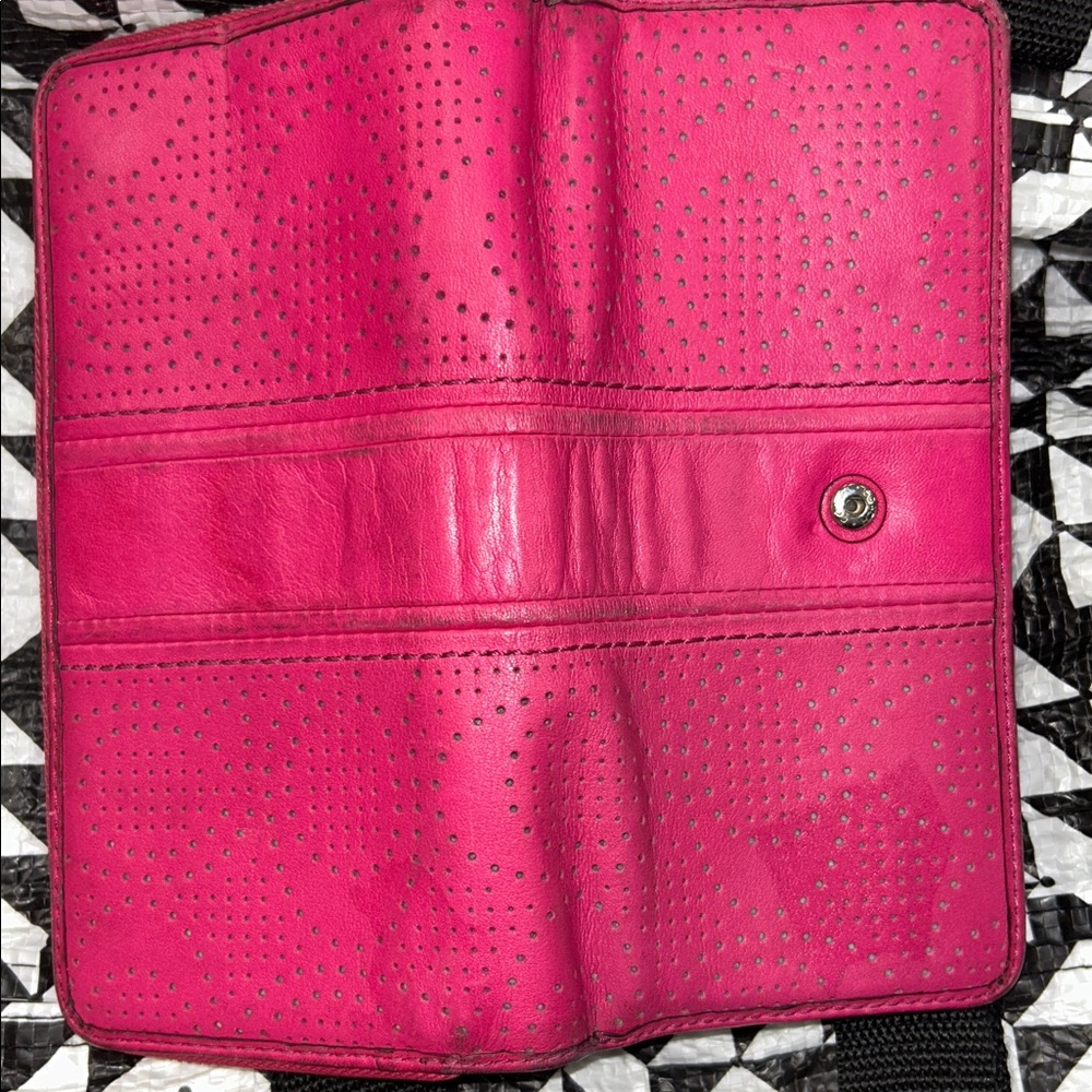 Coach Fuchsia Perforated Women's Wallet - Picture 5 of 16